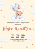 Baby shower Invitation- Teddy Bear Themed
